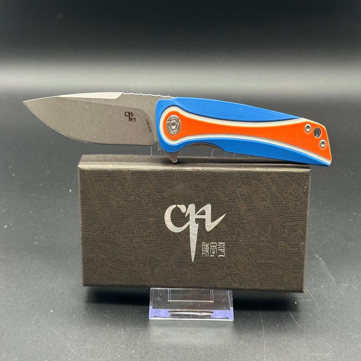 CH KNIVES CH3511-BL-OR G10 FOLDER KNIFE BLUE 038 ORANGE G10 HANDLE
