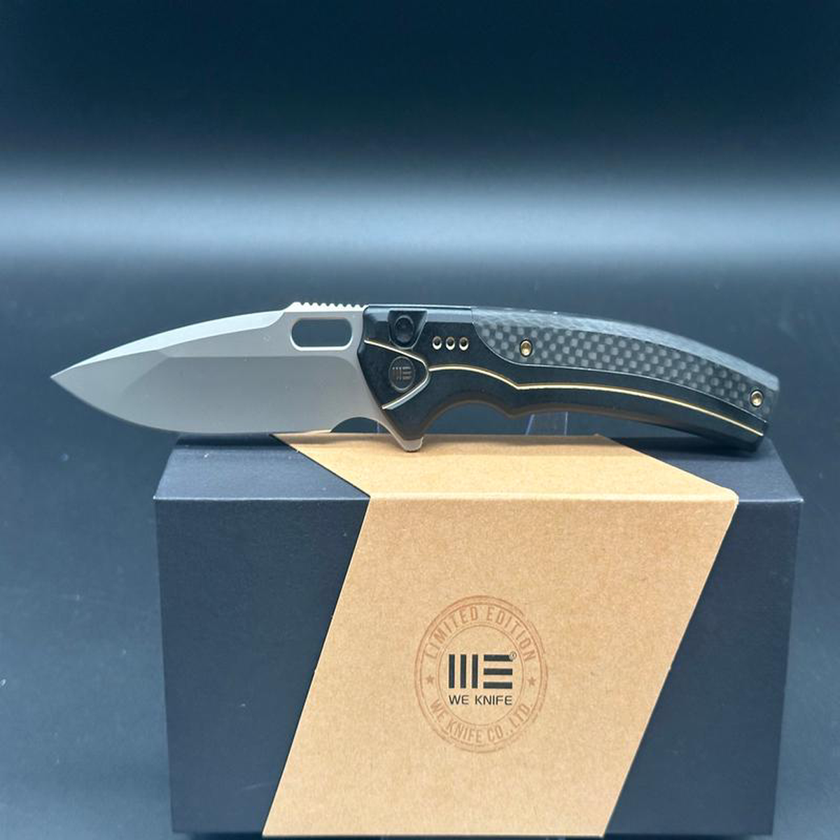 WE Knife Co Exciton Limited Edition Knife Black Gold TiCF (378221 BB)