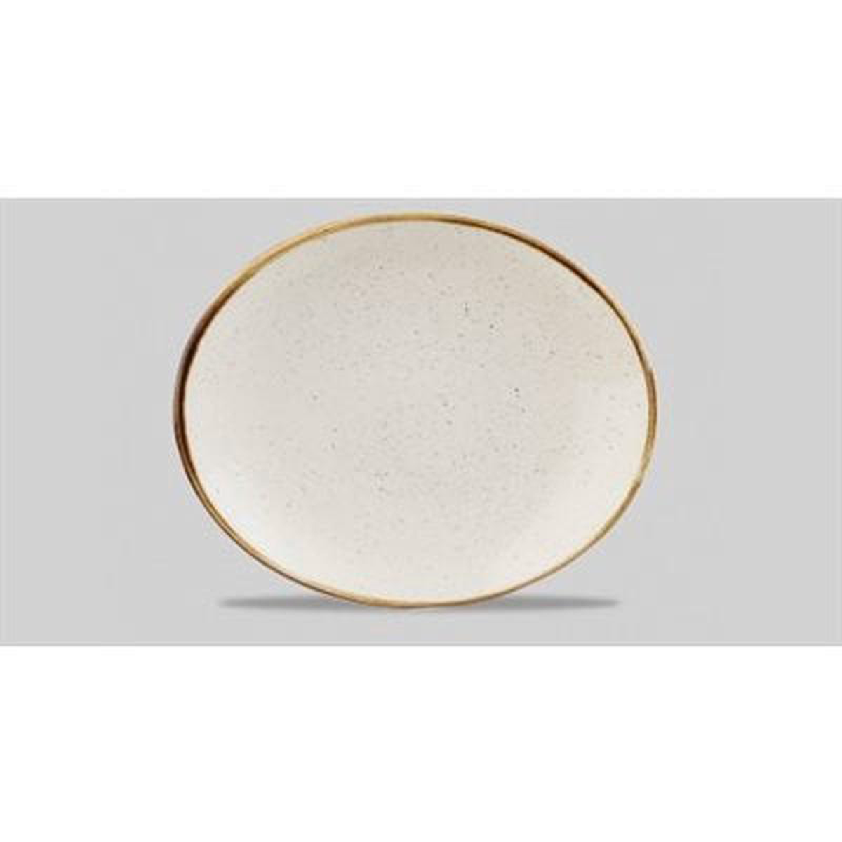 Churchill Stonecast 7758221 x 6258221 Oval Coupe Plate Barley White 12 Case 8211 SWHSOP7
