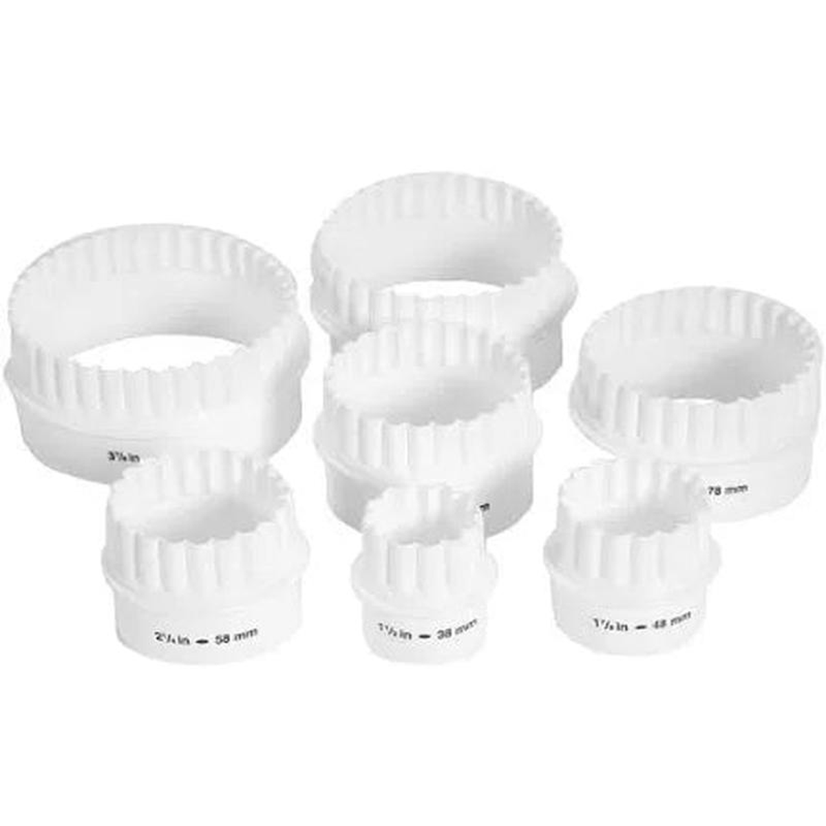 7 Pc PlainCrinkle Round Cutter Set
