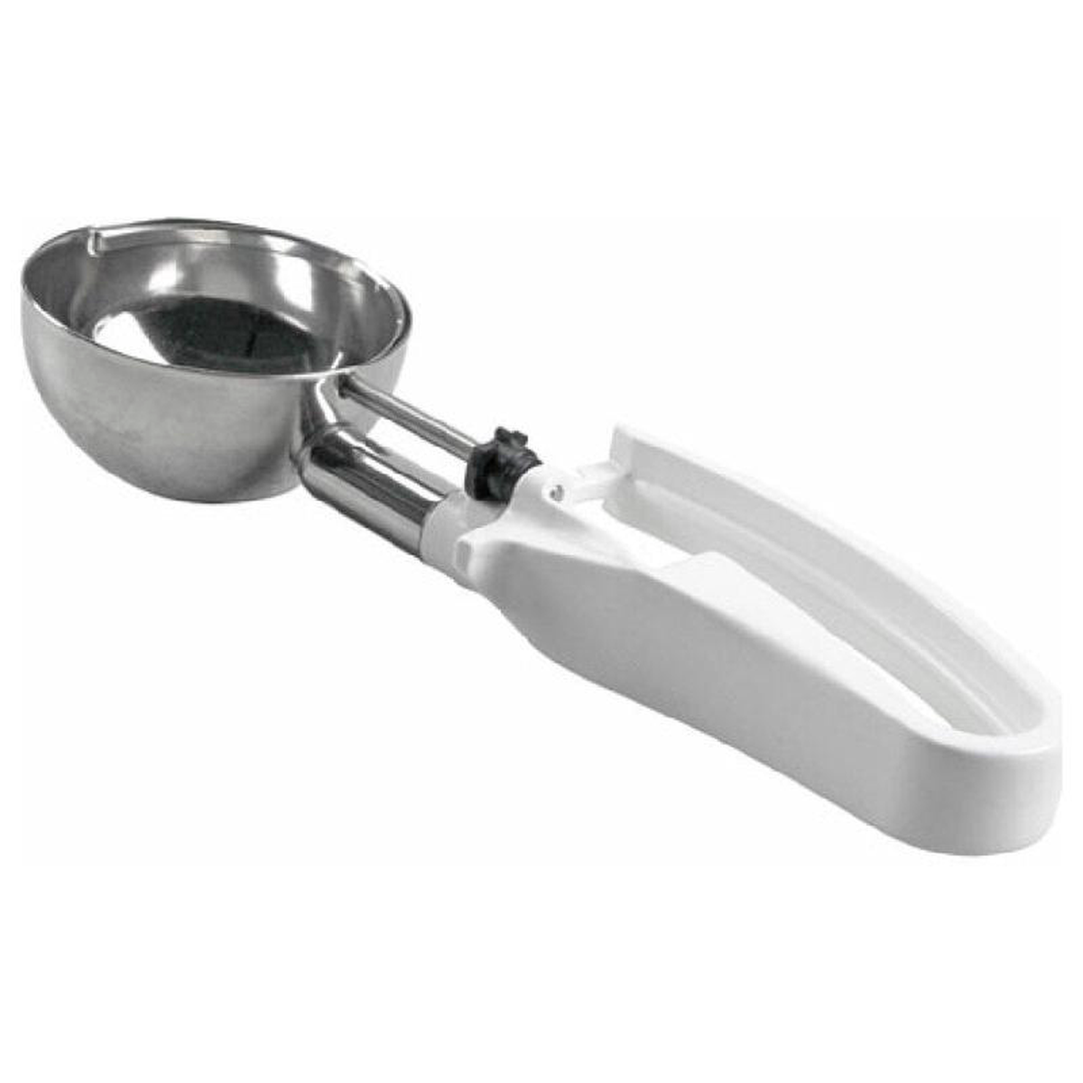 AllPoints 1371170 3 Inch Disher White Handle Stainless Steel Bowl 4 34 Oz