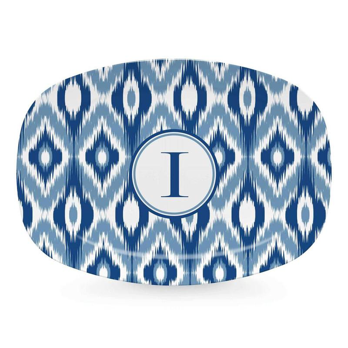 Blue Ikat Platter 8211 I by Mariposa