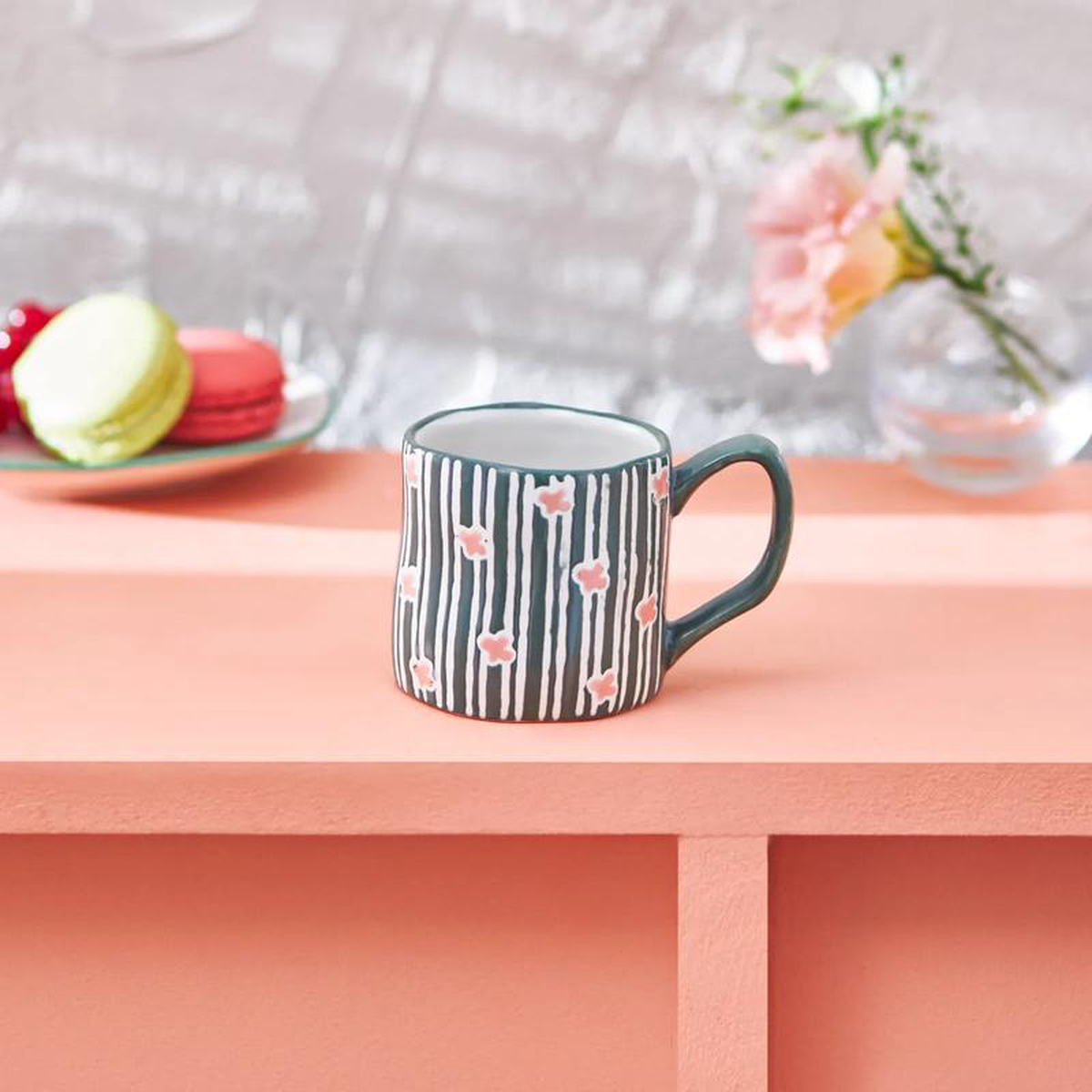 Karaca Primavera Stoneware Espresso Turkish Coffee Cup 100ml Grey
